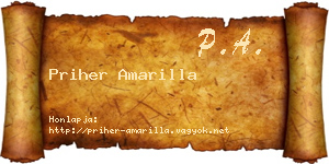 Priher Amarilla névjegykártya